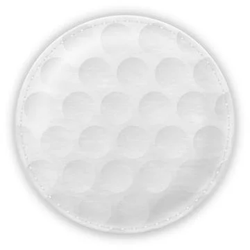 Cosmetic cotton pad disk, vector realistic white round pad with round pattern Stock Illustration