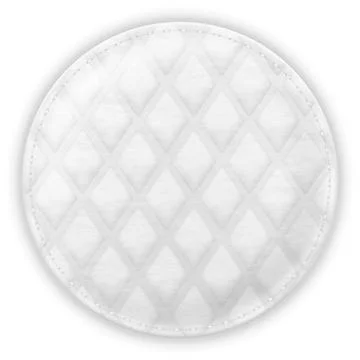 Cosmetic cotton pad disk, vector realistic white round pad with embossed waffle Stock Illustration