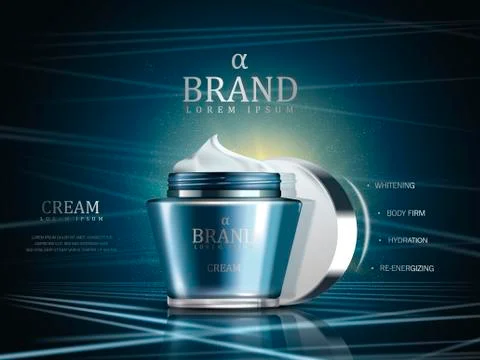Cosmetic cream ads Stock Illustration