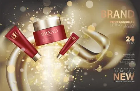 Cosmetic cream package set Illustrazione stock