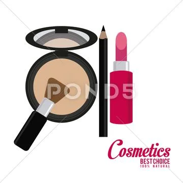 cosmetic make up kit, Stock vector