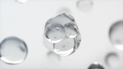 Cosmetic essence, a bubble of liquid, a molecule inside a bubble of liquid on a 動画素材 276837102