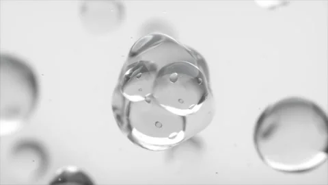 Cosmetic essence, a bubble of liquid, a molecule inside a bubble of liquid on a 動画素材 276837438
