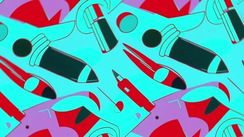 Cosmetic essentials in bold pop art scene – Rotation motion Stock Footage 308169381