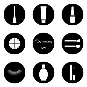 Cosmetic flat icon set Stock Illustration