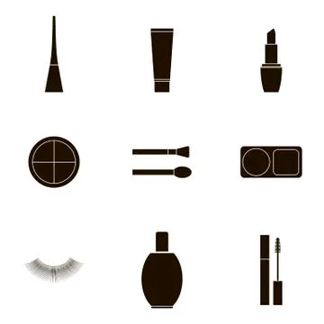 Cosmetic flat icon set Stock Illustration