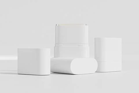 Cosmetic foundation Stick mockup, twist up Sunscreen stick packaging Illustrazione stock