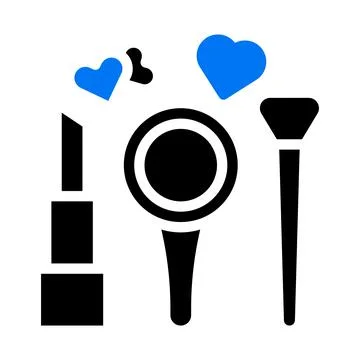 Cosmetic icon solid blue black style valentine illustration vector element .. 스톡 일러스트