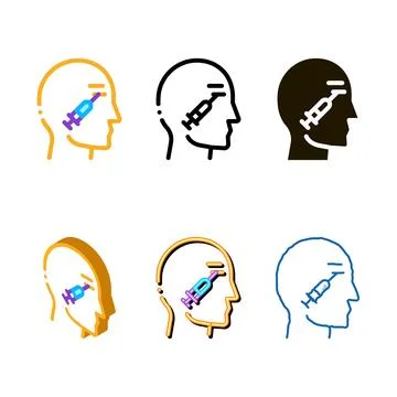 Cosmetic injection in eye types icon vector outline Stock Illustration