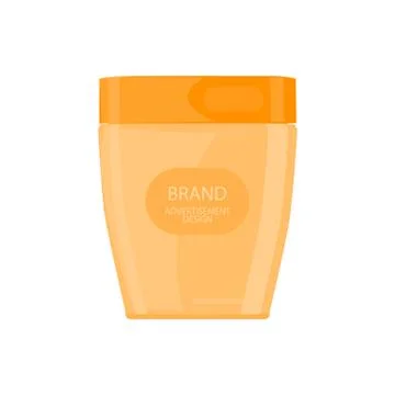 Cosmetic Jar or Bottle. Flat Icon Isolated on White Background. Stock Illustration