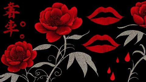 Cosmetic layout: eyeliners and comic-style backgrounds Stock Footage 308057714