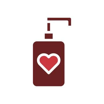 Cosmetic love icon solid brown red style valentine illustration symbol perfec イラスト素材