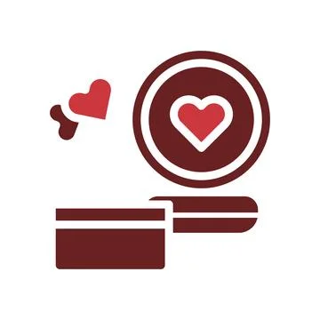 Cosmetic love icon solid brown red style valentine illustration symbol perfec イラスト素材