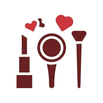 Cosmetic love icon solid brown red style valentine illustration symbol perfec イラスト素材
