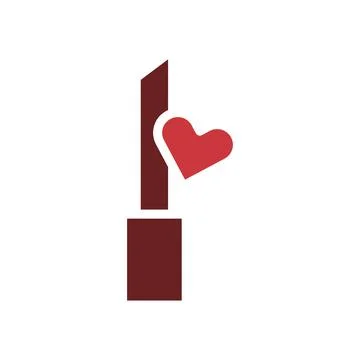 Cosmetic love icon solid brown red style valentine illustration symbol perfec イラスト素材
