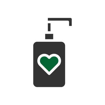 Cosmetic love icon solid grey green style valentine illustration symbol per.. Stock Illustration