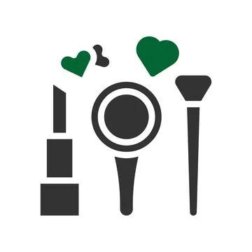 Cosmetic love icon solid grey green style valentine illustration symbol per.. Stock Illustration