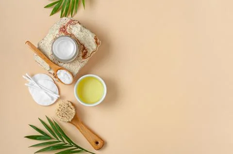 Cosmetic means and tools for body care. Stock Photos