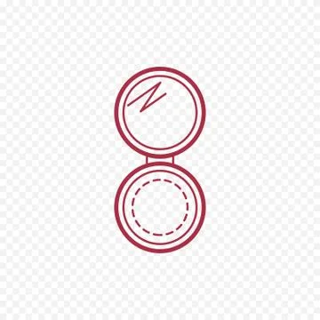 Cosmetic open compact powder thin line icon. Stock Illustration