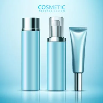 Cosmetic package design set Stock Illustration