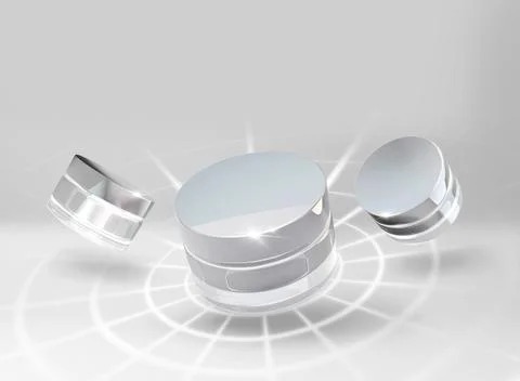 Cosmetic package.3d rendering background for beauty advertisements. Mock up of Illustrazione stock