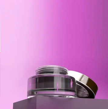 Cosmetic package.3d rendering background for beauty advertisements. Mock up of Illustrazione stock