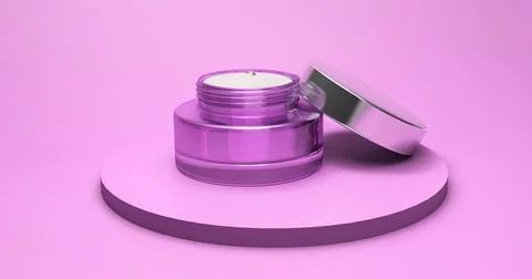 Cosmetic package.3d rendering background for beauty advertisements. Mock up of Illustrazione stock