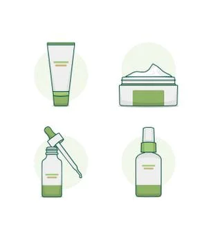 Cosmetic Packaging Icon Set Stock Illustration