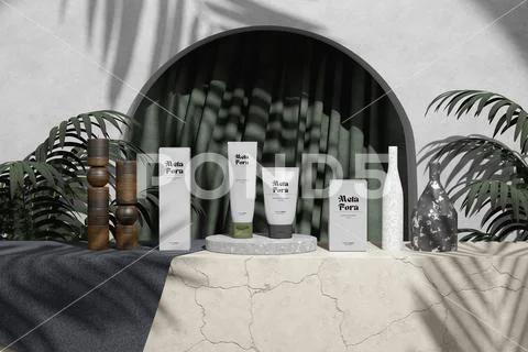 Cosmetic Packaging Presentation Mockup PSD Template