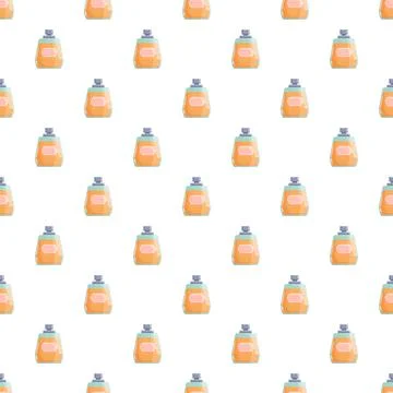Cosmetic perfume bottles seamless pattern design background Illustrazione stock