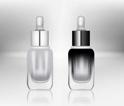 Cosmetic plastic bottle . Liquid container for ads. Stock Illustration
