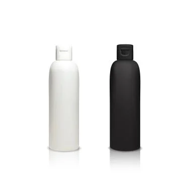 Cosmetic plastic bottles 3D vector illustration Stock Illustration