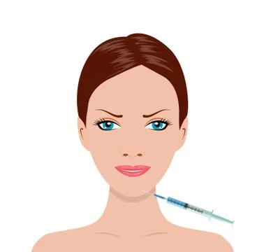 Cosmetic procedure by injection Illustrazione stock