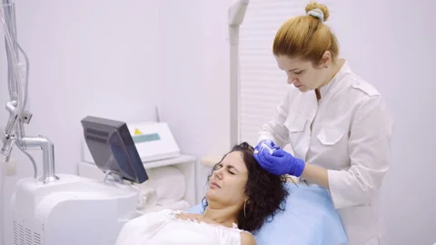 Cosmetic procedures in clinic Stock Footage 94973579