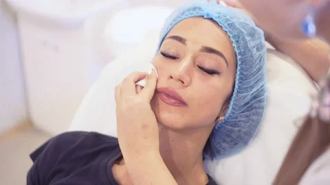 Cosmetic procedures in clinic Stock Footage 94974997