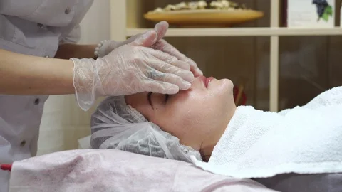 Cosmetic procedures Mechanical cleaning of the face. Cosmetology. Beauty, health Video stock 128096782