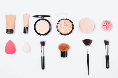 Cosmetic products and specific tools Stock Photos