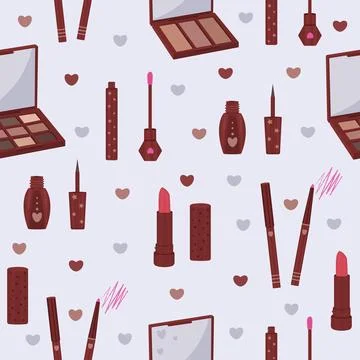 Cosmetic products, seamless pattern Stock Illustration