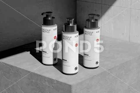 Cosmetic Pump Bottle Mockup PSD Template