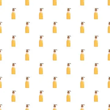 Cosmetic pump bottles creating seamless beauty product pattern Illustrazione stock