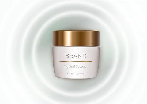 Cosmetic realistic vector background with cream Stock Illustration