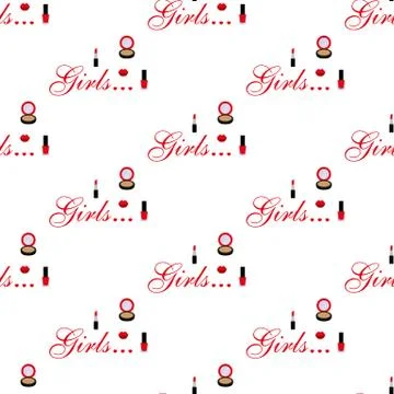 Cosmetic seamless pattern Stock Illustration