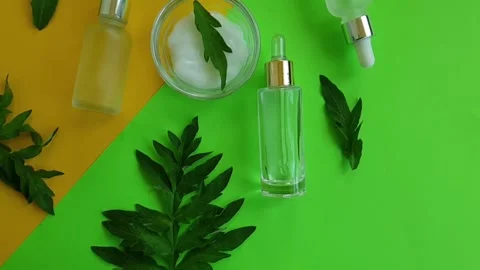 Cosmetic serum, on a colored background Stock Footage 130639546