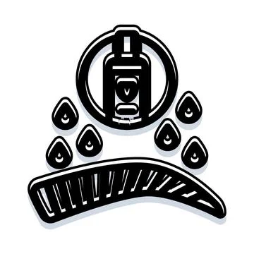 Cosmetic serum liquid drops improving eyebrow care Stock Illustration