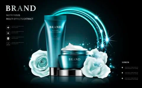 Cosmetic set ads Stock Illustration