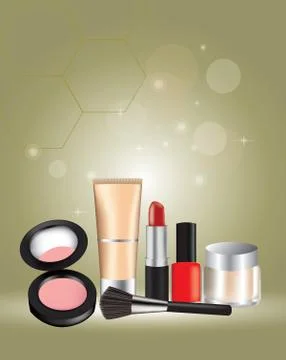 Cosmetic set background Stock Illustration