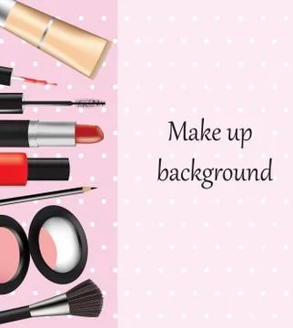 Cosmetic set background Stock Illustration