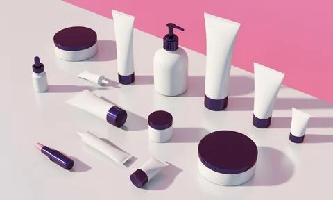 Cosmetic set template. Stock Illustration