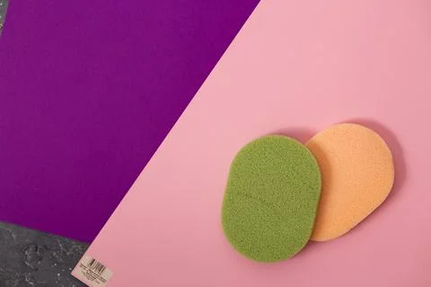 Cosmetic sponge on background Stock Photos