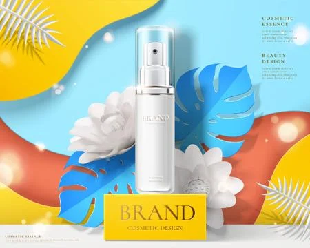Cosmetic spray ads Stock Illustration